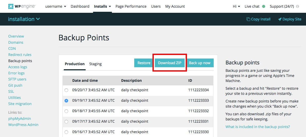 alt Backup via Your Web Host